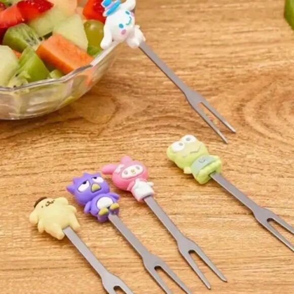 Keroppi Mini Fruit/Salad Fork 5 Piece Set - Picture 3 of 7